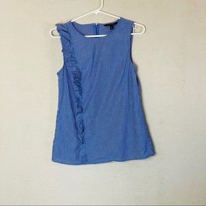 Banana Republic| Sleeveless Ruffled Striped Top